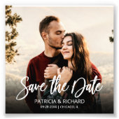 Moderne Script Huwelijksbudget Save The Date Foto Afdruk (Voorkant)