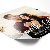 Moderne Script Huwelijksbudget Save The Date Foto Afdruk (Hoek)