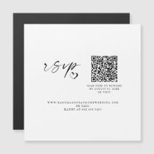 Moderne Script Huwelijkswebsite QR Code Magneetkaa