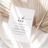 Moderne script I Do BBQ Engagement Party Kaart