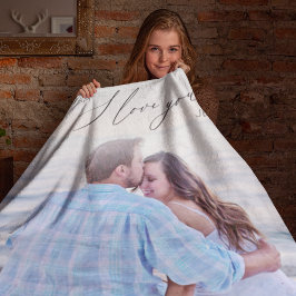 Moderne Script I Love You Foto Fleece Deken