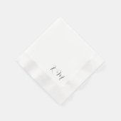 Moderne Script Initialen B / W bruiloft bedacht Servet (Hoek)