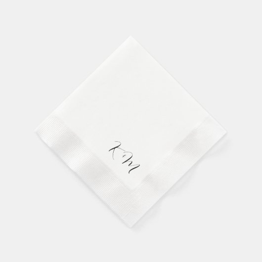 Moderne Script Initialen B / W bruiloft bedacht Servet (Hoek)