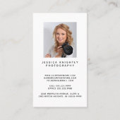 Moderne Script Initialen Monogram fotograaf Visitekaartje (Achterkant)