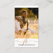 Moderne Script Initialen Monogram fotograaf Visitekaartje (Voorkant)