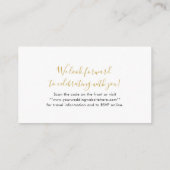 Moderne Script Instapass Ticket Mini QR RSVP Informatiekaartje (Achterkant)