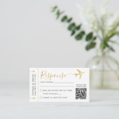 Moderne Script Instapass Ticket Mini QR RSVP Informatiekaartje (Staand voorkant)