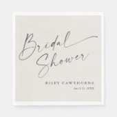 Moderne script ivoor boho bruiloft borrel servet (Voorkant)
