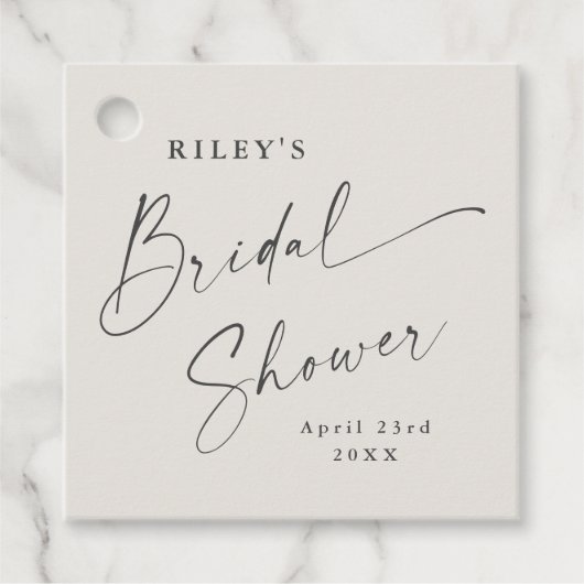 Moderne script ivoor boho bruiloftborrel bedankjes labels (Voorkant)