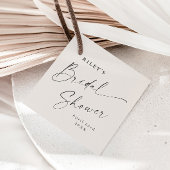 Moderne script ivoor boho bruiloftborrel bedankjes labels