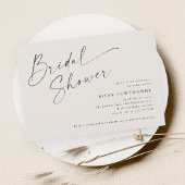 Moderne script ivoor boho bruiloftsborrel kaart