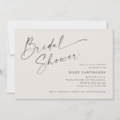 Moderne script ivoor boho bruiloftsborrel kaart (Voorkant)