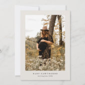 Moderne Script Ivoor Foto Baby Shower Kaart (Achterkant)
