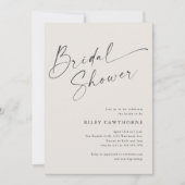 Moderne Script ivoorkleurige Boho Bruiloft Borrel Kaart (Voorkant)