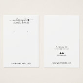 Moderne Script Jewelry Earring Display Kaart (Voorkant /achterkant)