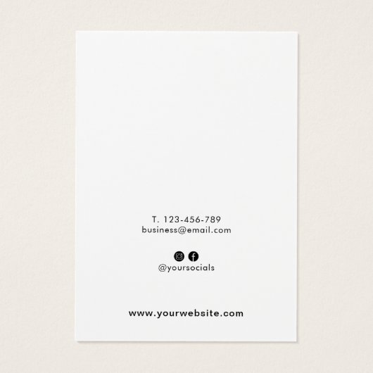 Moderne Script Jewelry Earring Display Kaart (Achterkant)