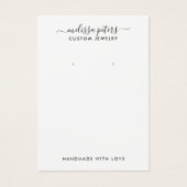 Moderne Script Jewelry Earring Display Kaart (Voorkant)