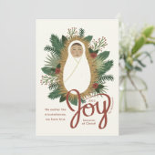 Moderne Script Joy Baby Jesus Natitivity Kerstmis Feestdagenkaart (Staand voorkant)