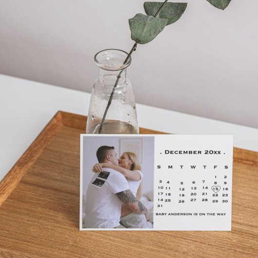 Moderne Script Kalender Zwangerschap aankondiging