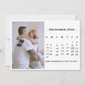 Moderne Script Kalender Zwangerschap aankondiging (Voorkant)