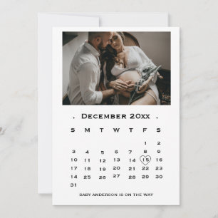 Moderne Script Kalender Zwangerschap aankondiging