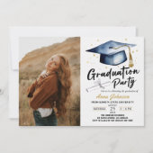 Moderne Script kalligrafie foto afstudeerfeest Kaart (Voorkant)