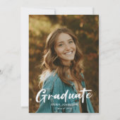 Moderne Script kalligrafie foto afstudeerfeest Kaart (Achterkant)