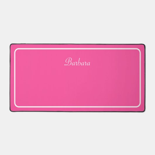 Moderne Script kalligrafie op Neon Pink Bureaumat (Voorkant)