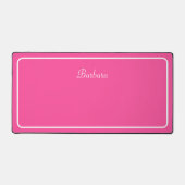 Moderne script kalligrafie op neon roze bureaumat (Voorkant)