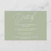 Moderne script kalligrafie salie groen QR bruiloft Informatiekaartje (Voorkant)