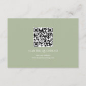 Moderne script kalligrafie salie groen QR bruiloft Informatiekaartje (Achterkant)