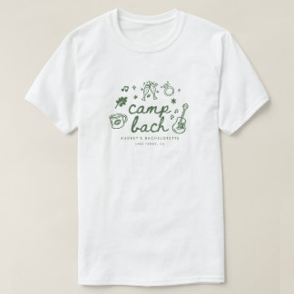 Moderne script kampeer vrijgezellenfeest aangepast t-shirt