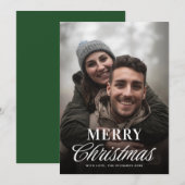 Moderne Script Kerst Couple Foto Feestdagenkaart (Voorkant / Achterkant)