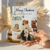 Moderne Script Kerst Familiekaart Kerstkaart