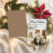 Moderne Script Kerst Familiekaart Kerstkaart