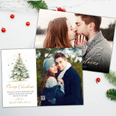 Moderne Script Kerstboom 2 Foto Kerstmis Feestdagenkaart