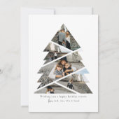 Moderne Script Kerstboom - 6 Fotocollage Feestdagenkaart (Achterkant)