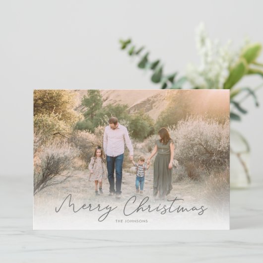 Moderne script kerstcadeau voor feestdag feestdagenkaart (Staand voorkant)