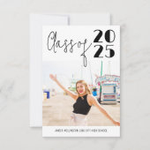 Moderne Script-klasse van Simple Photo Afstuderen Kaart (Voorkant)