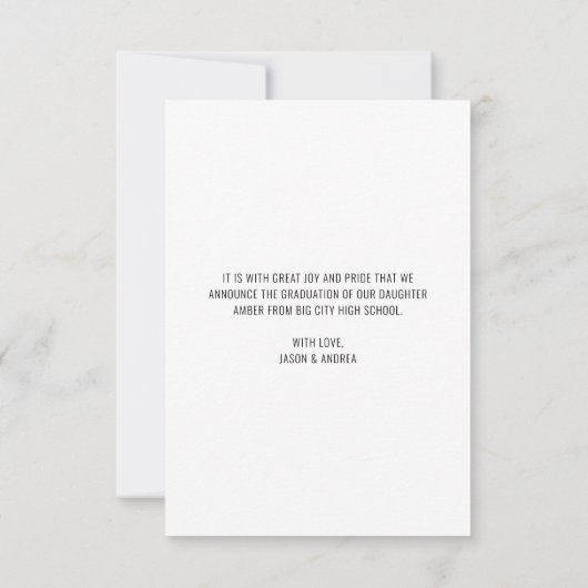 Moderne Script-klasse van Simple Photo Afstuderen Kaart (Achterkant)