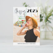 Moderne Script-klasse van Simple Photo Afstuderen Kaart (Staand voorkant)