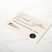 Moderne script knip roze orde bedankt folie uitnodiging (Gedraaid)