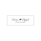 Moderne Script Koppelnamen | Gepersonaliseerde Tro Zelfinktende Stempel (Design)