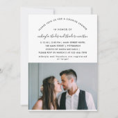 Moderne Script Koppels Douche Foto uitnodiging (Voorkant)