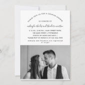 Moderne Script Koppels Douche Foto uitnodiging (Voorkant)