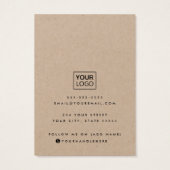 Moderne script Kraft paper earning display card Visitekaartje (Achterkant)