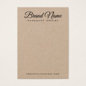 Moderne script Kraft paper earning display card Visitekaartje (Voorkant)