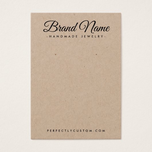 Moderne script Kraft paper earning display card Visitekaartje (Voorkant)