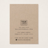 Moderne script Kraft paper earning display card Visitekaartje (Achterkant)