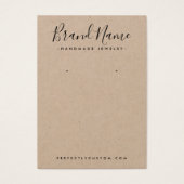 Moderne script Kraft paper earning display card Visitekaartje (Voorkant)